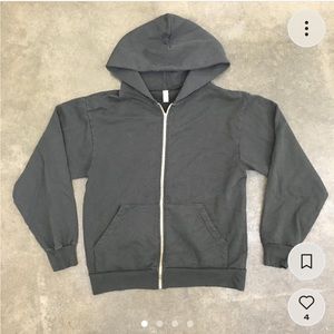 Los Angeles apparel hoodie zip up vintage black unisex small heavy fleece